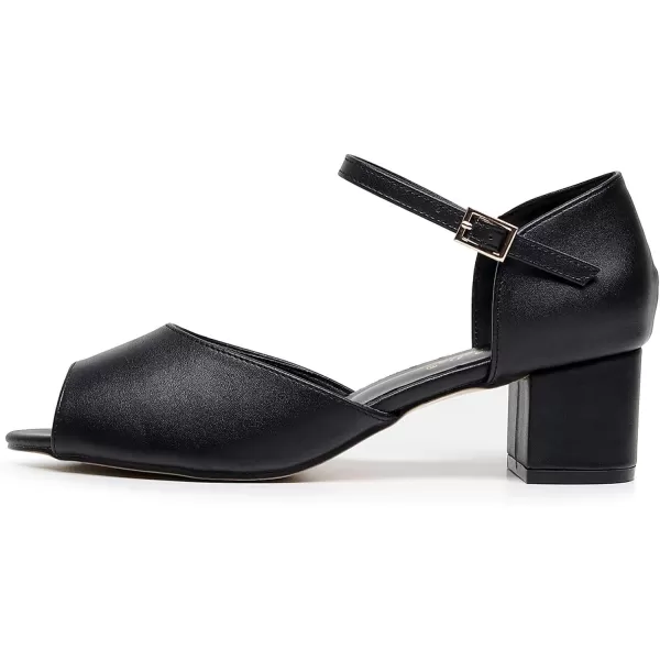 VenusCelia Women's Easy Going Strap Pump Chunky Heeled Sandal