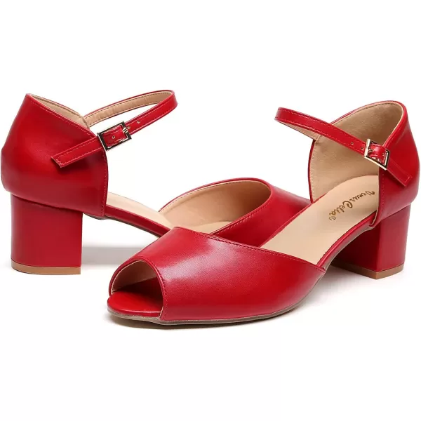 VenusCelia Women's Easy Going Strap Pump Chunky Heeled Sandal