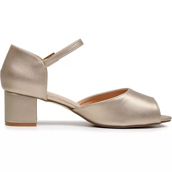 VenusCelia Women's Easy Going Strap Pump Chunky Heeled Sandal