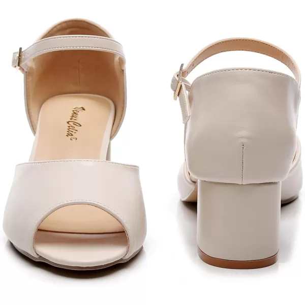 VenusCelia Women's Easy Going Strap Pump Chunky Heeled Sandal
