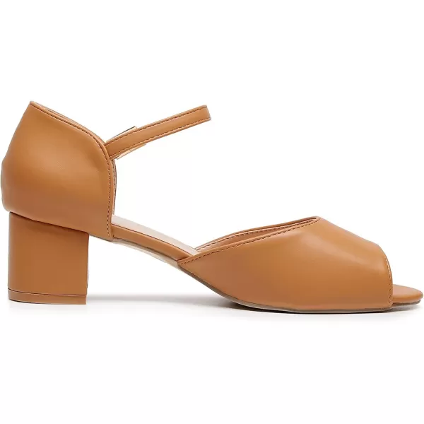 VenusCelia Women's Easy Going Strap Pump Chunky Heeled Sandal