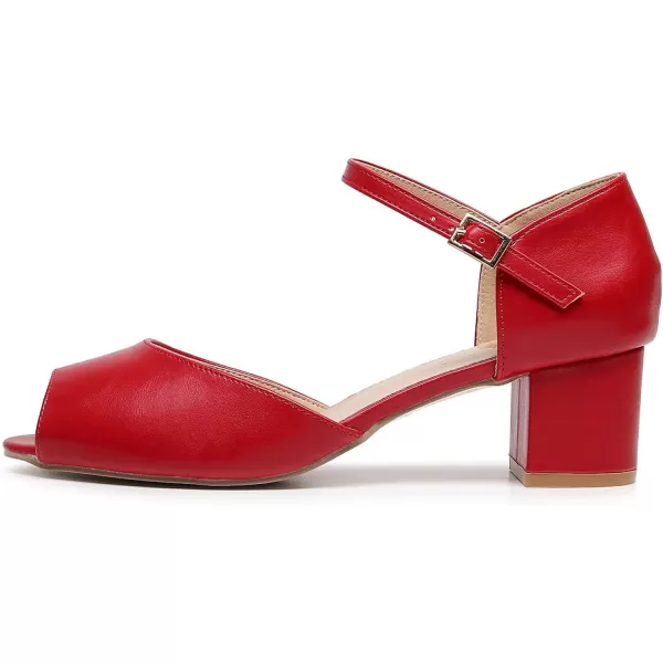 VenusCelia Women's Easy Going Strap Pump Chunky Heeled Sandal
