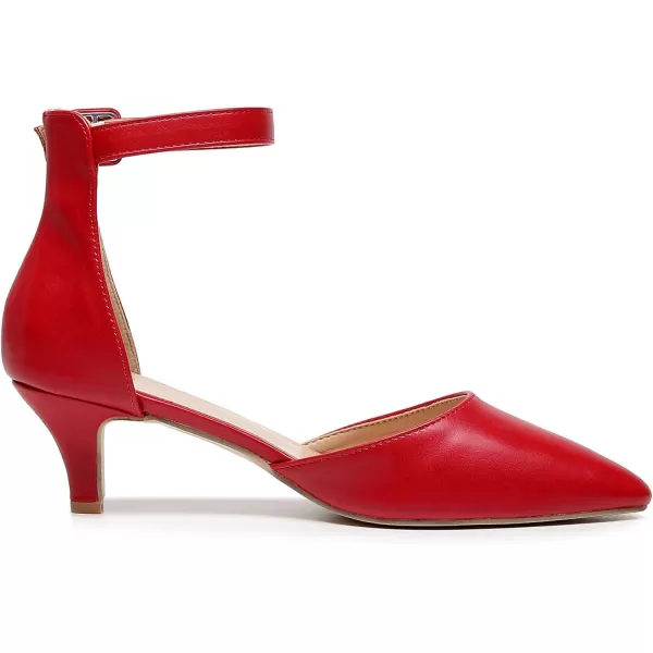 VenusCelia Women's Easy Going Strap Pump Kitten Heel Shoe