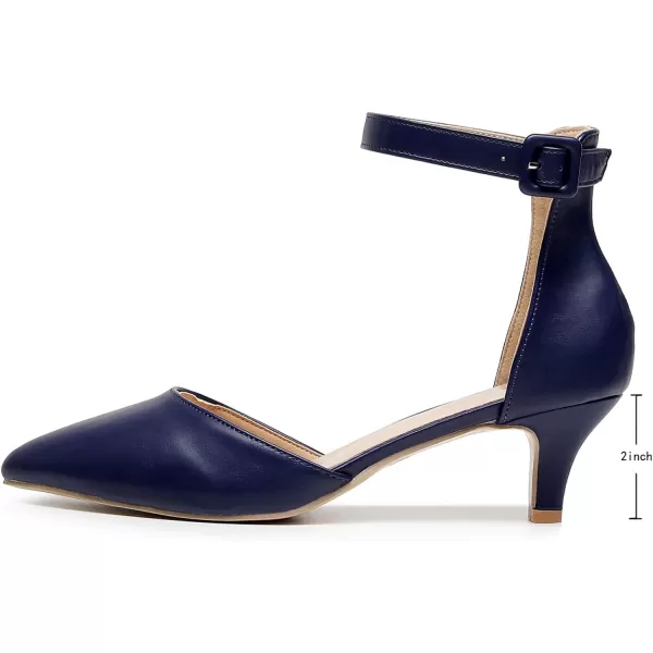 VenusCelia Women's Easy Going Strap Pump Kitten Heel Shoe