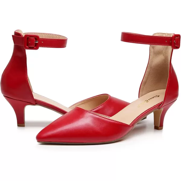 VenusCelia Women's Easy Going Strap Pump Kitten Heel Shoe