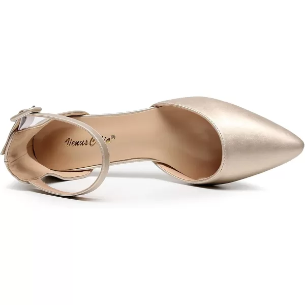 VenusCelia Women's Easy Going Strap Pump Kitten Heel Shoe