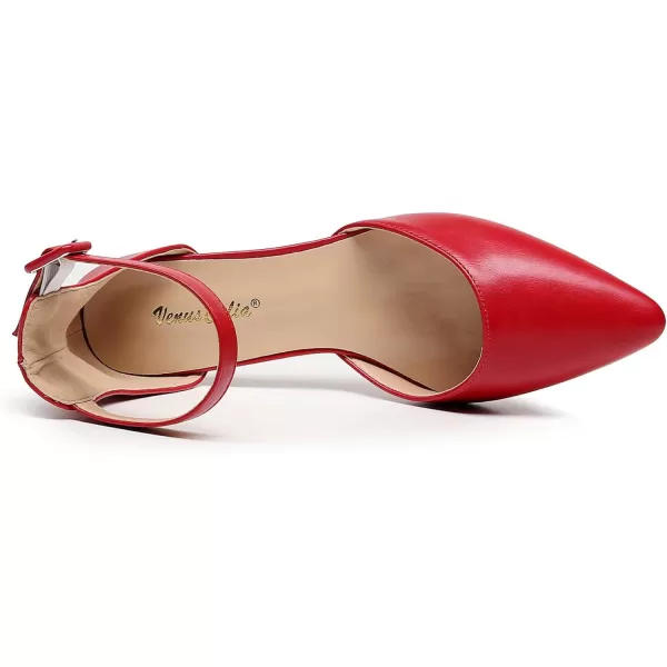 VenusCelia Women's Easy Going Strap Pump Kitten Heel Shoe