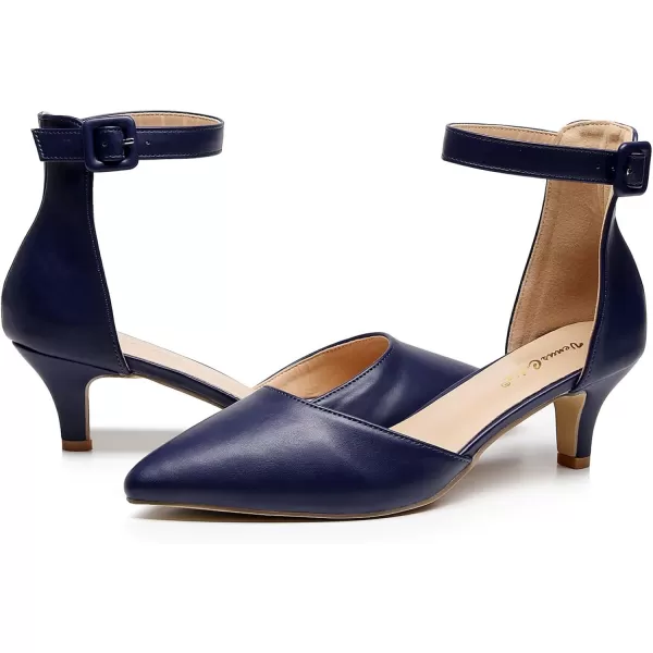 VenusCelia Women's Easy Going Strap Pump Kitten Heel Shoe