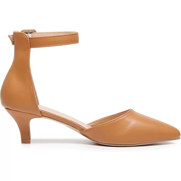 VenusCelia Women's Easy Going Strap Pump Kitten Heel Shoe
