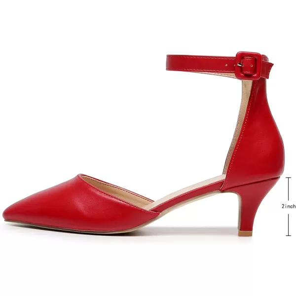 VenusCelia Women's Easy Going Strap Pump Kitten Heel Shoe