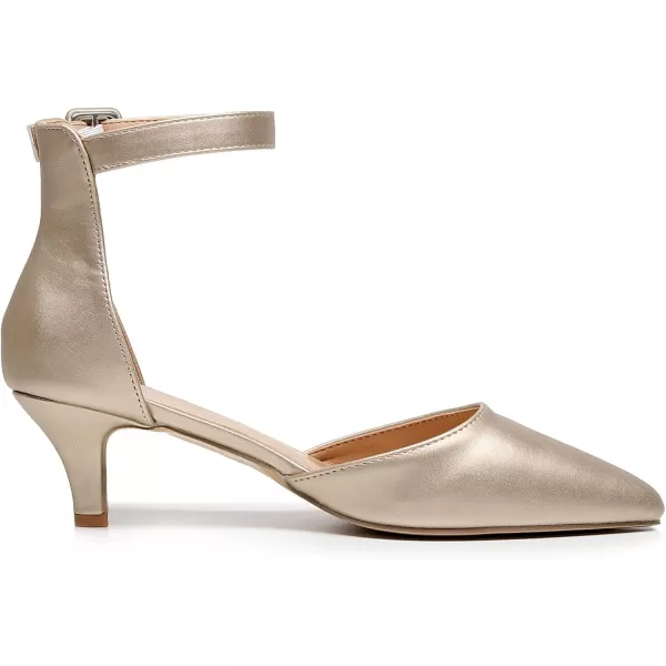 VenusCelia Women's Easy Going Strap Pump Kitten Heel Shoe