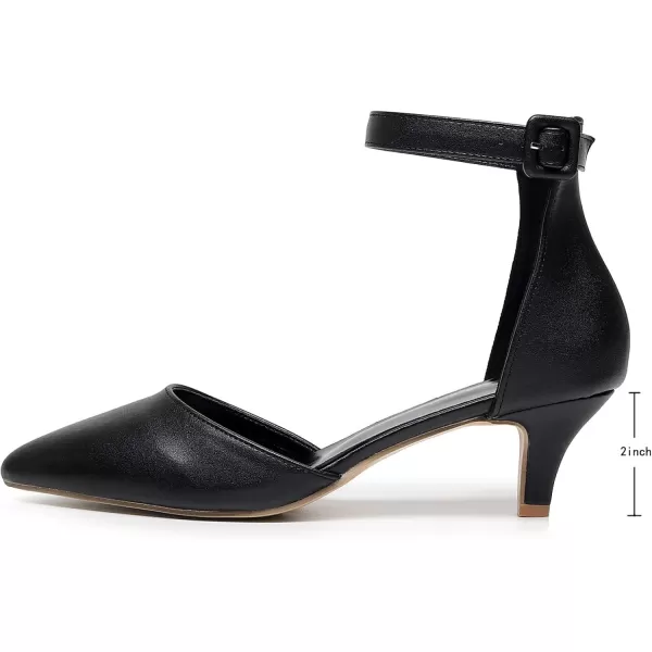 VenusCelia Women's Easy Going Strap Pump Kitten Heel Shoe