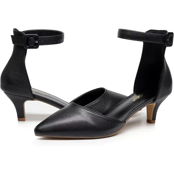 VenusCelia Women's Easy Going Strap Pump Kitten Heel Shoe