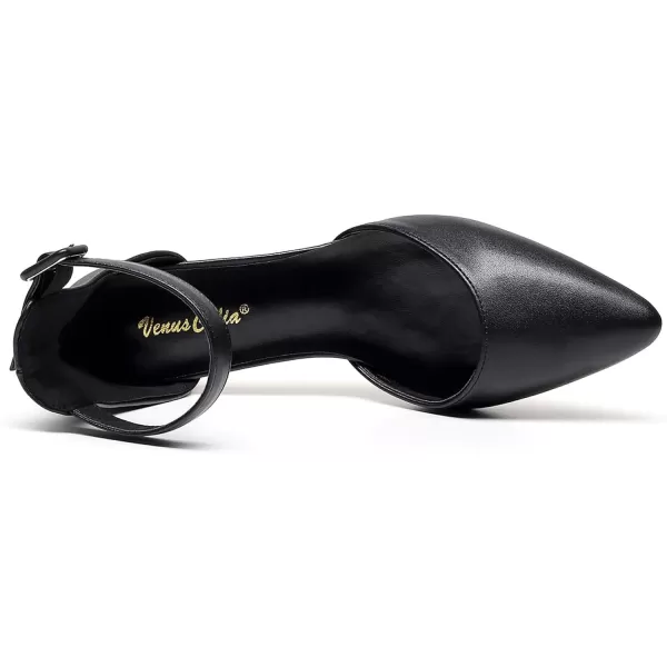 VenusCelia Women's Easy Going Strap Pump Kitten Heel Shoe