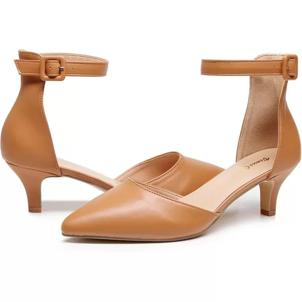 VenusCelia Women's Easy Going Strap Pump Kitten Heel Shoe