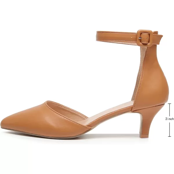 VenusCelia Women's Easy Going Strap Pump Kitten Heel Shoe