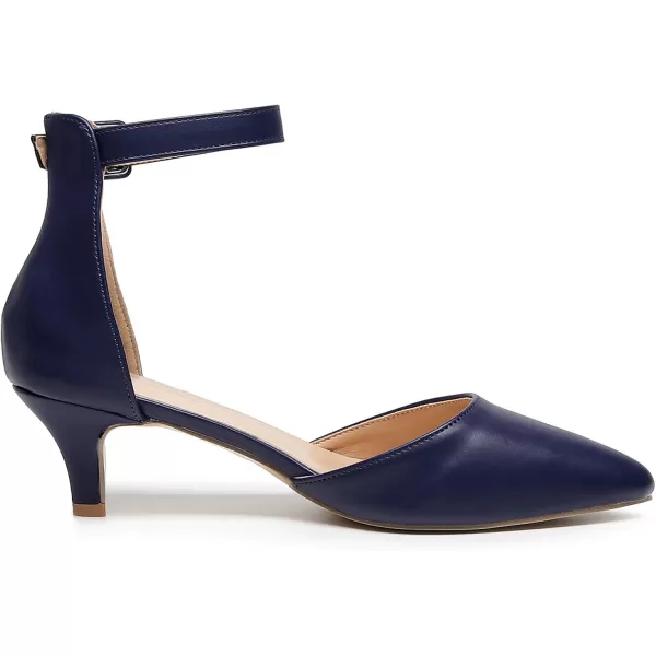 VenusCelia Women's Easy Going Strap Pump Kitten Heel Shoe