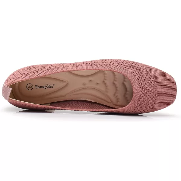 VenusCelia Women's Flexible Knit Flat Shoe