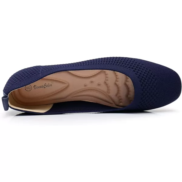 VenusCelia Women's Flexible Knit Flat Shoe