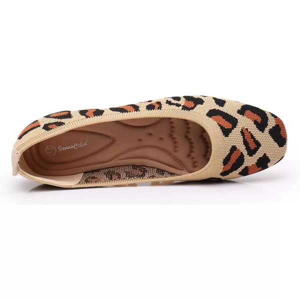 VenusCelia Women's Flexible Knit Flat Shoe