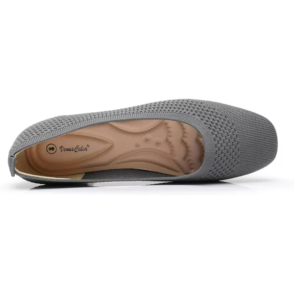VenusCelia Women's Flexible Knit Flat Shoe