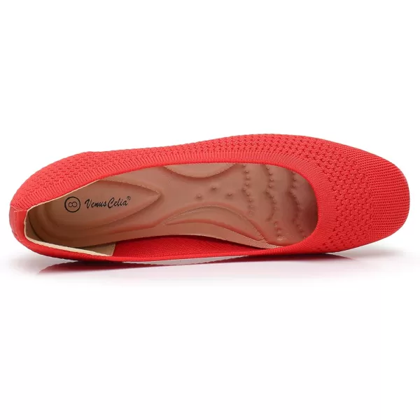 VenusCelia Women's Flexible Knit Flat Shoe