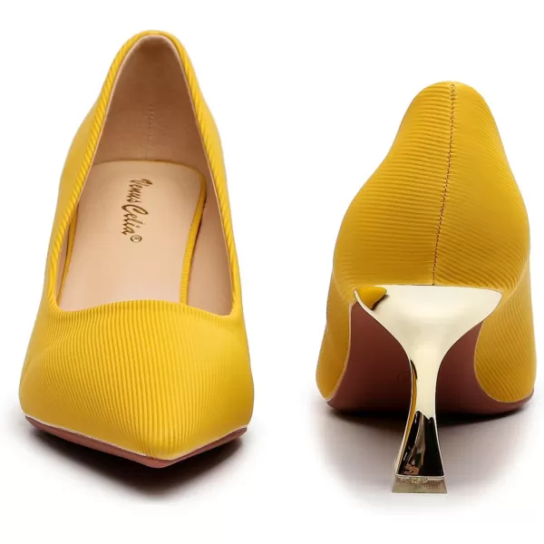 VenusCelia Women's Golden-Sun Pump Stiletto Heel Shoe