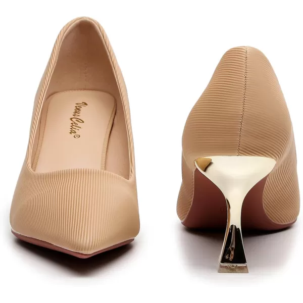 VenusCelia Women's Golden-Sun Pump Stiletto Heel Shoe