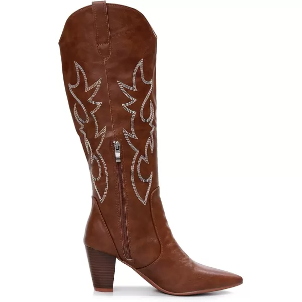 VenusCelia Women's Knee High Embroidery Fashion Boots
