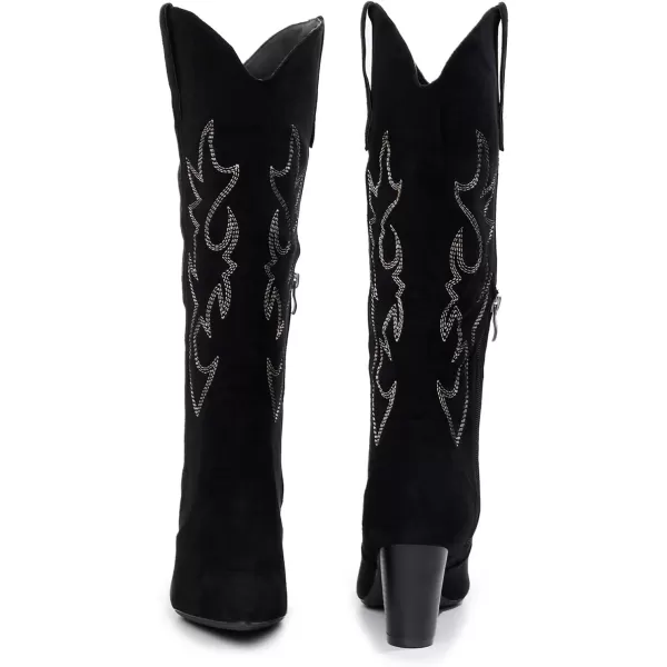 VenusCelia Women's Knee High Embroidery Fashion Boots