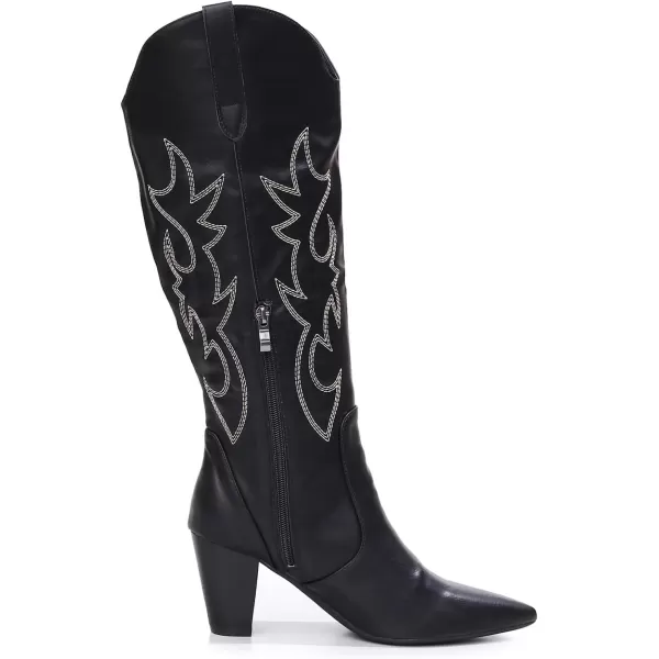 VenusCelia Women's Knee High Embroidery Fashion Boots