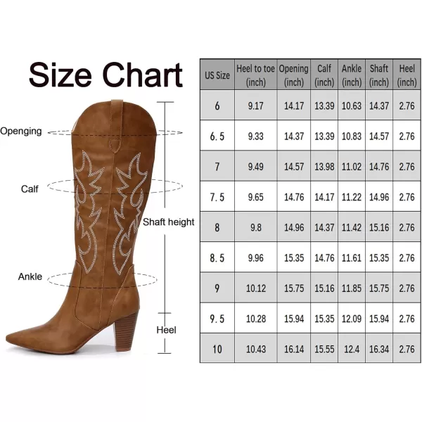 VenusCelia Women's Knee High Embroidery Fashion Boots