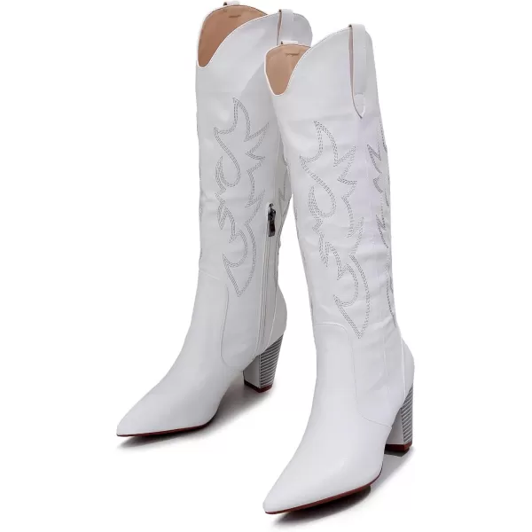 VenusCelia Women's Knee High Embroidery Fashion Boots