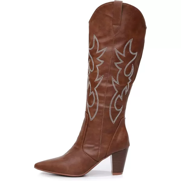 VenusCelia Women's Knee High Embroidery Fashion Boots