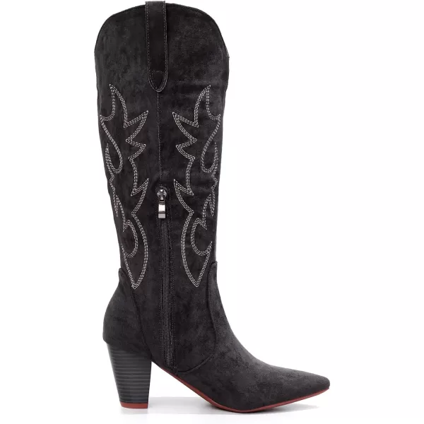 VenusCelia Women's Knee High Embroidery Fashion Boots