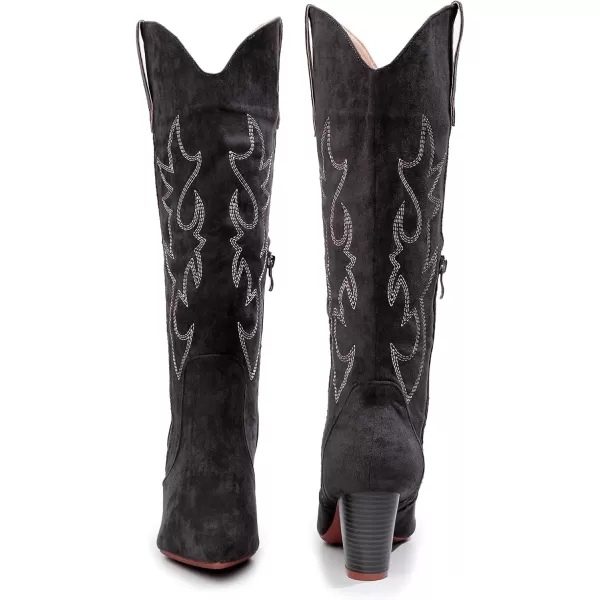 VenusCelia Women's Knee High Embroidery Fashion Boots