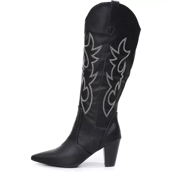 VenusCelia Women's Knee High Embroidery Fashion Boots