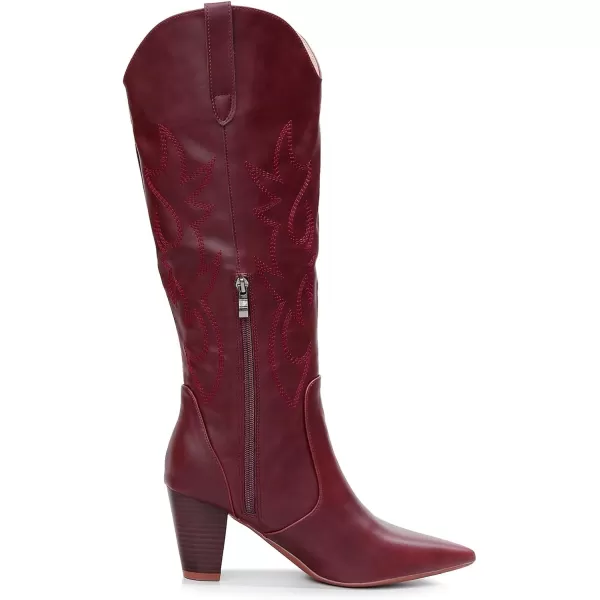 VenusCelia Women's Knee High Embroidery Fashion Boots