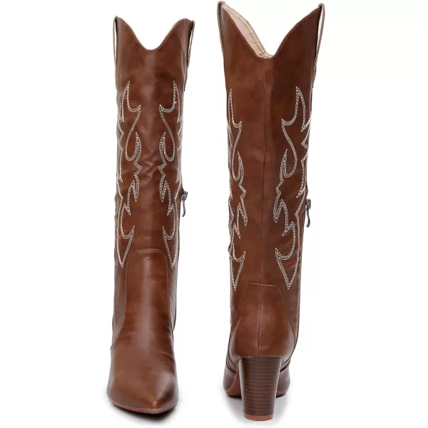VenusCelia Women's Knee High Embroidery Fashion Boots