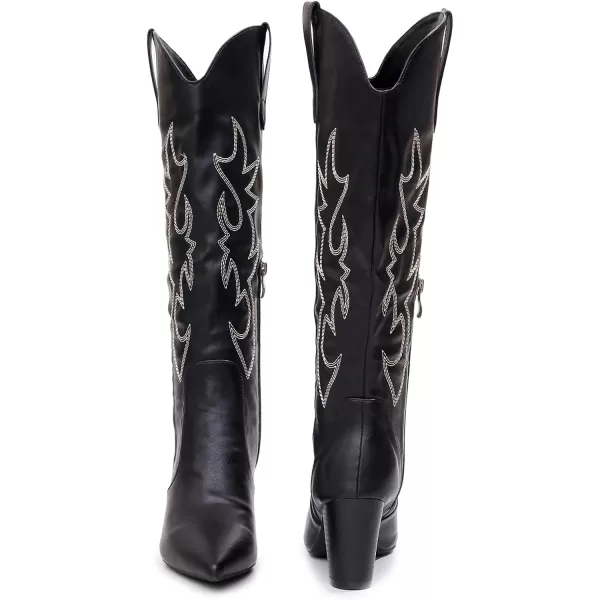 VenusCelia Women's Knee High Embroidery Fashion Boots