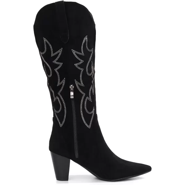 VenusCelia Women's Knee High Embroidery Fashion Boots