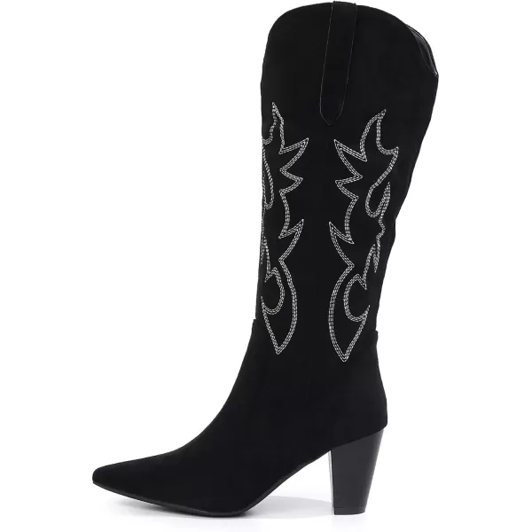 VenusCelia Women's Knee High Embroidery Fashion Boots
