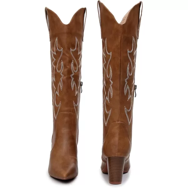 VenusCelia Women's Knee High Embroidery Fashion Boots