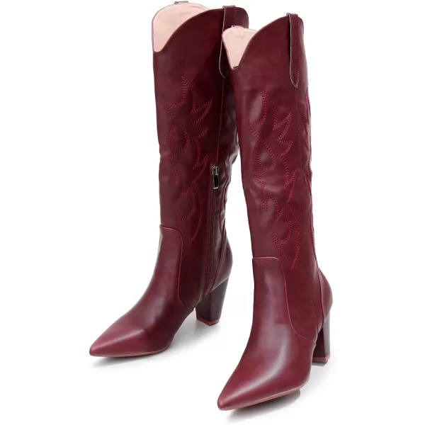 VenusCelia Women's Knee High Embroidery Fashion Boots