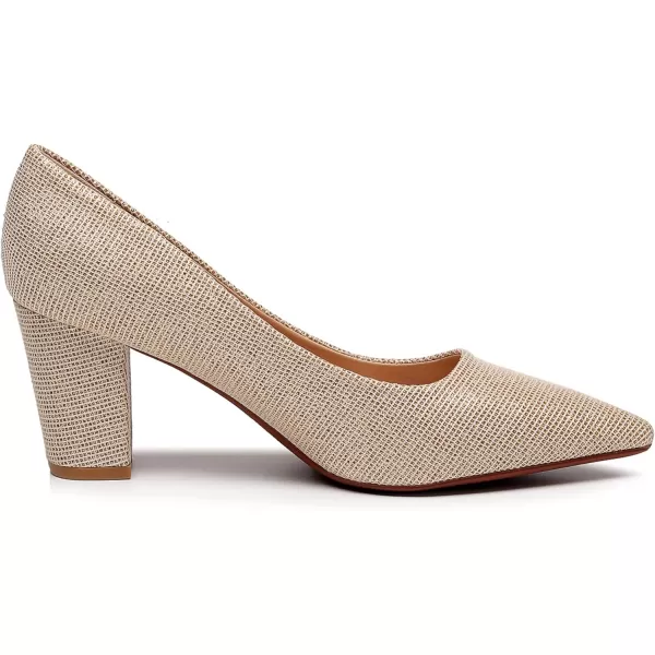 VenusCelia Women's Lewin Pump Chunky Heel Shoe
