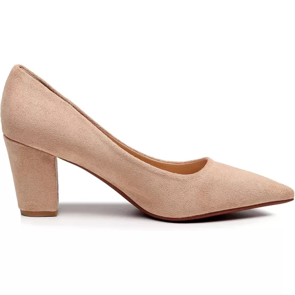 VenusCelia Women's Lewin Pump Chunky Heel Shoe