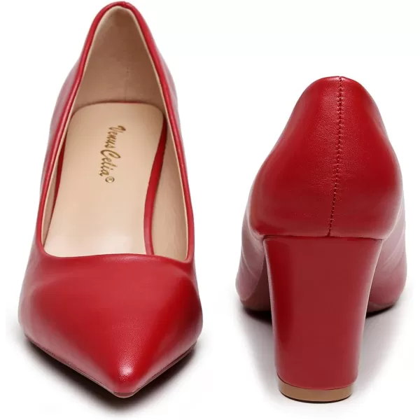VenusCelia Women's Lewin Pump Chunky Heel Shoe