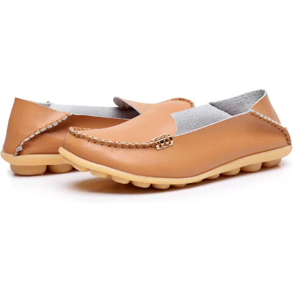 VenusCelia Women's Natural 2 Comfort Walking Flat Loafer