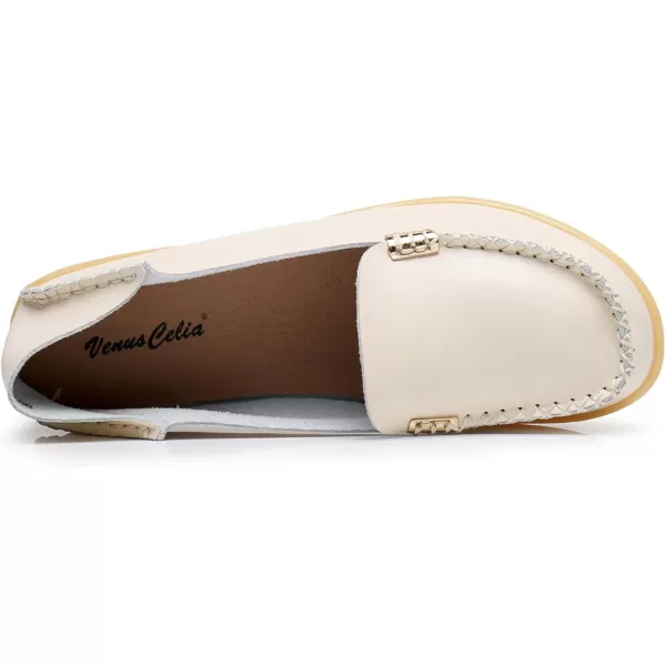 VenusCelia Women's Natural 2 Comfort Walking Flat Loafer