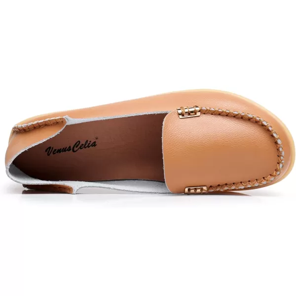 VenusCelia Women's Natural 2 Comfort Walking Flat Loafer